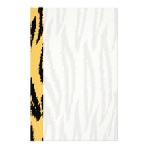 Tiger Print Pattern. Orange and Black. Stationery Paper