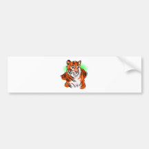 Tiger Profile Bumper Stickers