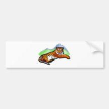 Tiger Relaxing Bumper Sticker