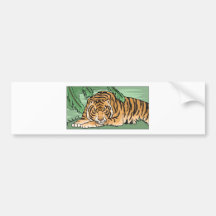 Tiger Resting Bumper Sticker