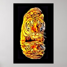 Tiger Retro Art Print