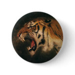 Tiger Roaring Pinback Button