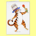 Tiger Sings Happy Birthday - Greeting Card cards