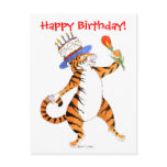 Tiger Sings Happy Birthday -Postcard