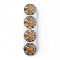 "Tiger Spot" on White, Watercolor Art.. skateboards