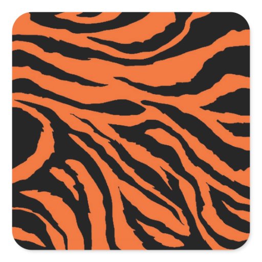 Tiger Stripe Square Stickers | Zazzle
