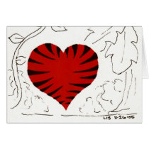 Tiger-Striped Heart (detail) card cards