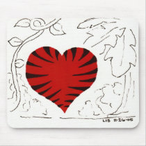 Tiger-Striped Heart (detail) mousepad mousepads