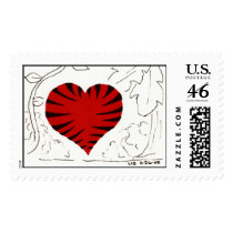 Tiger-Striped Heart (detail) stamp
