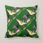 Tiger Swallowtail Butterfly on Wild Flowers Throw Pillow