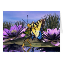 art, butterflies, butterfly, faeries, fairy, fairies, fantasy, creatures, creature, faery, star, elven, elves, elf, mushrooms, mushroom, seven, pointed, ponds, nature, pond, lilly, lillies, lillypad, flowers, tiger, swallowtail, monarch, common, blue, peacock, wings, fling, fly, computer, graphics, graphic, fae, animals, animal, Card with custom graphic design