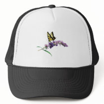 Tiger Swallowtail on Purple Butterfly Bush hats by SusanSavad Tiger Swallowtail on Purple Butterfly Bush hats