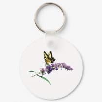 Tiger Swallowtail on Purple Butterfly Bush keychains by SusanSavad Tiger Swallowtail on Purple Butterfly Bush keychains