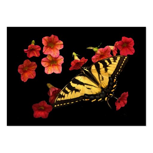 Tiger Swallowtail on Red Flowers ATC Business Card Templates (front side)