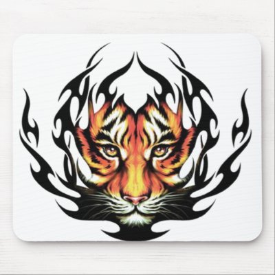 Tiger Tattoo On Face. Tiger Tattoo Mouse Pad by