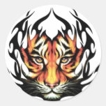 Tiger Tattoo Round Sticker