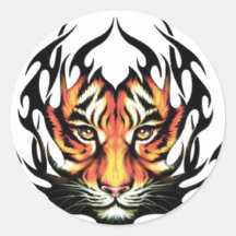 Tiger Tattoo Round Sticker