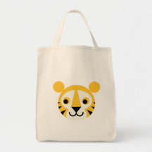 Tiger Tigers Big Cat Cats Cute Head Smile Bags
