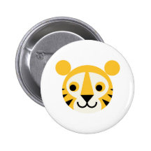 Tiger Tigers Big Cat Cats Cute Head Smile Button