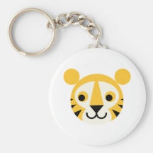 Tiger Tigers Big Cat Cats Cute Head Smile Keychains