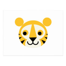 Tiger Tigers Big Cat Cats Cute Head Smile Postcards