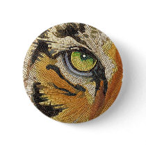 "Tiger Tiles" Tiger Face Mosaic Watercolor buttons by PaulJacksonart "Tiger Tiles" Tiger Face Mosaic Watercolor buttons