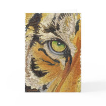 "Tiger Tiles" Tiger Face Mosaic Watercolor Cards