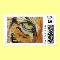 "Tiger Tiles" Tiger Face Mosaic Watercolor postage