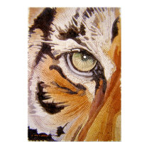 "Tiger Tiles" Tiger Face Mosaic Watercolor posters
