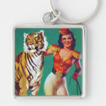 Tiger Trainer Pin-Up Girl Keychains