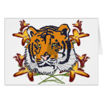 Tiger_with_flowers Greeting Cards