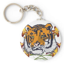 Tiger_with_flowers Key Chain
