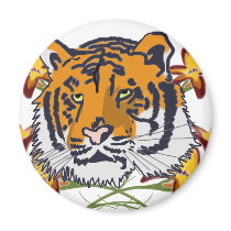 Tiger_with_flowers Refrigerator Magnet