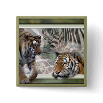 Tiger, Zebra, Giraffe, Lovers Gifts Buttons
