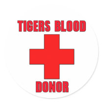 Tigers Blood Donor Sticker