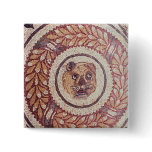 Tiger's head, Roman mosaic, early 4th century Pinback Button