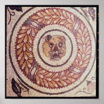 Tiger's head, Roman mosaic, early 4th century Print