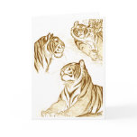 Tigers  in sepia greeting card