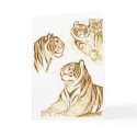 Tigers in sepia greeting card by we_the_animals Tigers in sepia greeting card