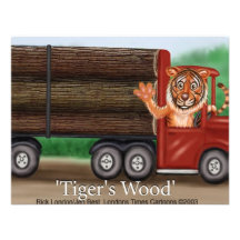 Tiger's Wood Hauling Co Funny Gifts & Collectibles Custom Invites