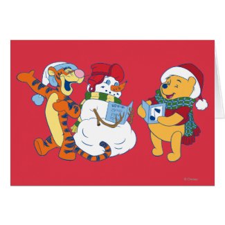 Tigger and Pooh Carolling Cards
