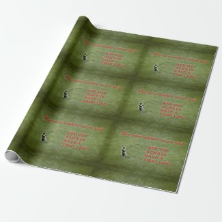 Tight line | waders | Fly fishing Holiday wish Gift Wrapping Paper