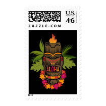 Tiki Aloha Postage Stamp