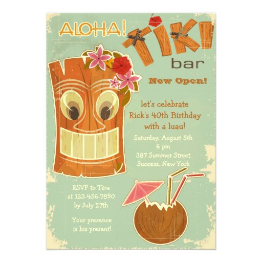 Tiki Bar Invitation (front side)