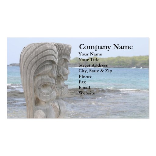 Tiki Guardians in Kona, Hawaii - Business Card