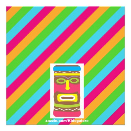 Tiki Hut Luau Square Birthday Invitation