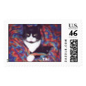 "Tiki in Doug's Afghan" postage