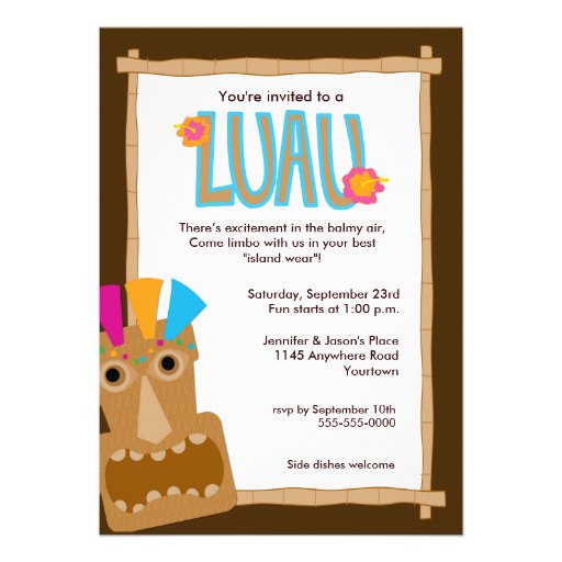 Tiki Luau Invitation