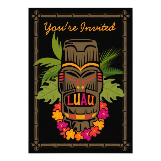 Tiki Luau Personalized Invitation