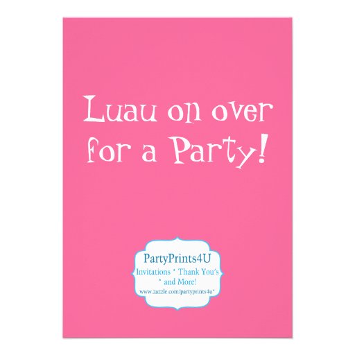 Tiki Man and Flower Lei Luau Birthday Party Custom Announcements